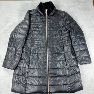 Karl Lagerfeld Black Puffer Down Jacket Women’s Size Large Winter Outdoors